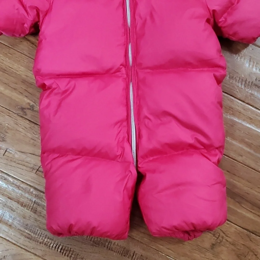 Ralph Lauren hot pink baby puffer bunting